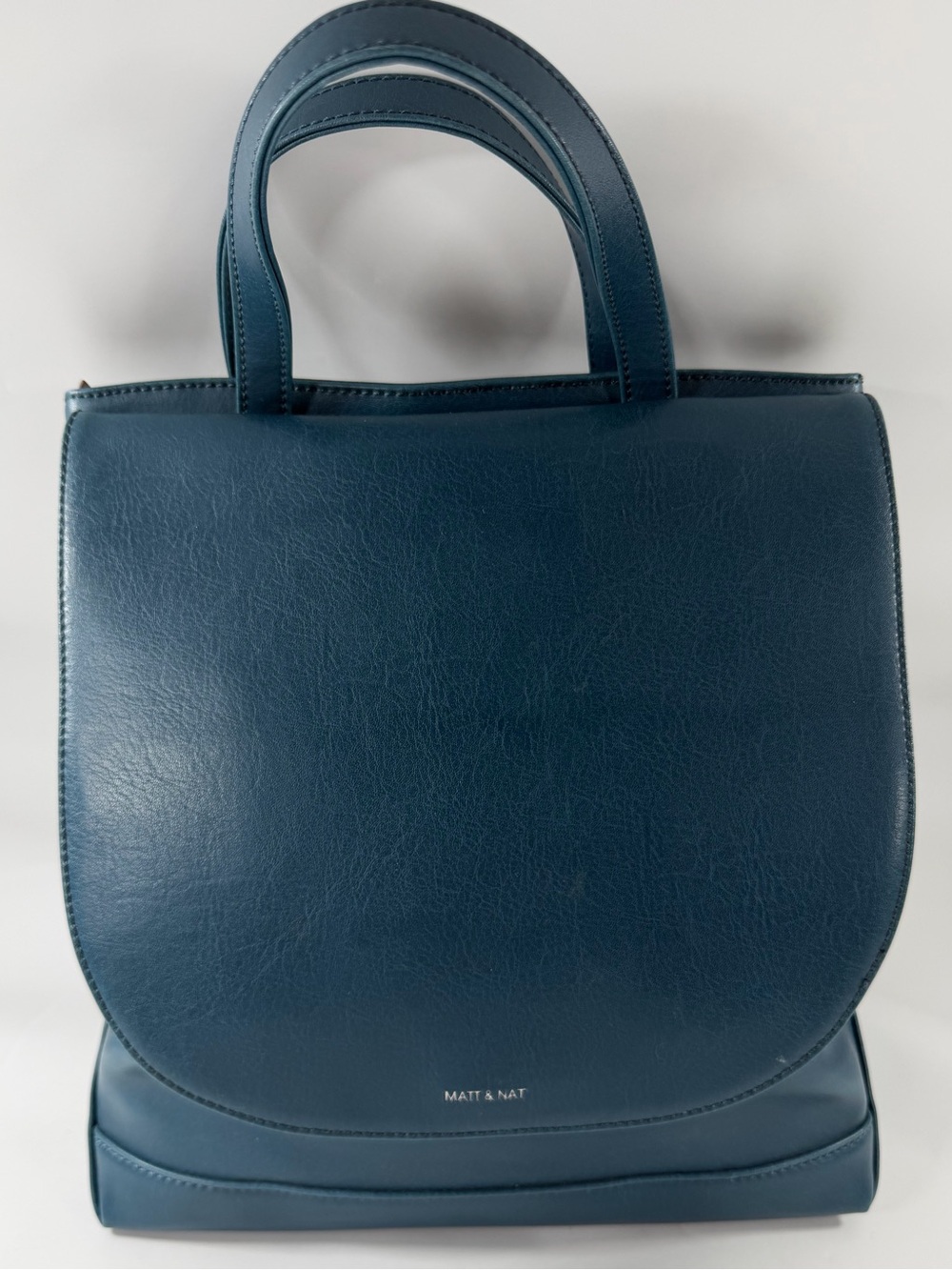 Matt & Nat Deep Blue Structured Vegan Leather Backpack Tote